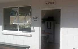 shared kitchen for guests staying at camp sites and cabins